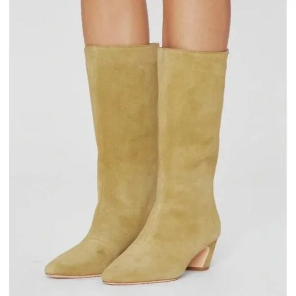 Loeffler Randall Womens Cleo Brown Suede Mid−Calf Boot Brown Amber Size 8 - Picture 4 of 10